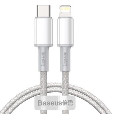 BASEUS Data Pd20W USB-C till Lightning kabel 2m Vit