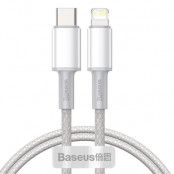 BASEUS Data Pd20W USB-C Lightning kabel 100cm Vit