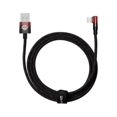 Baseus Elbow USB-A till Lightning kabel 2m - Svart/Röd