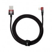 Baseus Elbow USB Till Lightning Kabel 2m - Svart/Röd