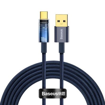 Baseus Explorer USB-A till USB-C 100W Kabel 2m -  Blå