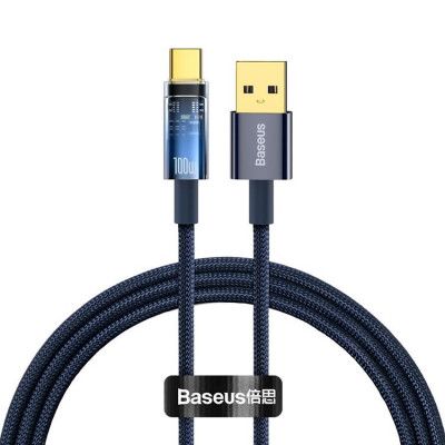 Baseus USB Till USB-C Kabel 100W 1m Explorer Auto Power Svart