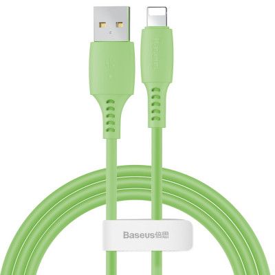 Baseus färgglad Kabel USB/ lightning 2.4A 1.2m Grön