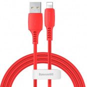 Baseus Färgglad USB Till Lightning Kabel 1.2m - Röd