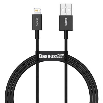 Baseus Fast Charging USB-A till Lightning kabel 1m - Svart