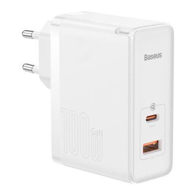 Baseus GaN Väggladdare USB Till Typ-C 100W - Vit