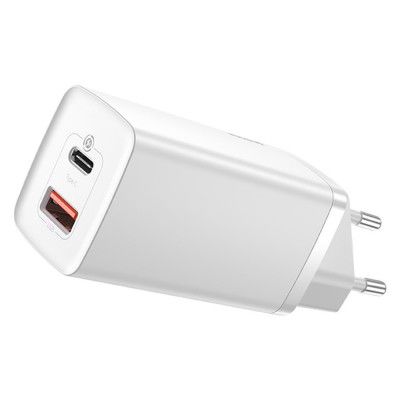 Baseus GaN2 Lite Snabb Väggladdare 65W USB / USB-C - Vit