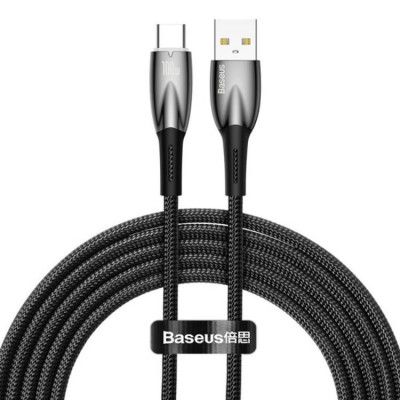 Baseus Glimmer USB-C till USB-A kabel 100W 2m - Svart