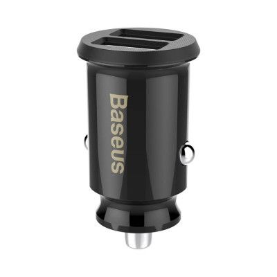 Baseus Grain Billaddare Mini Universal Smart 2x USB 3.1A Svart