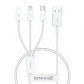 Baseus Kabel USB-A Till USB-C/Lightning/MicroUSB 0.5m - Vit