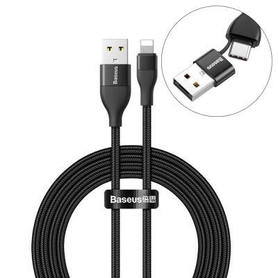 Baseus Kabel USB/USB Type C PD 18W lightning 2A 1m Svart