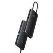 Baseus Lite Series 6-Port USB-C Hub Adapter - Svart