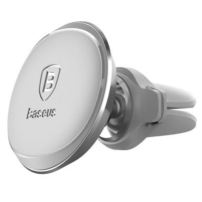 Baseus magnetisk ventilation Bilhållare med Kabel clip Silver