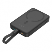 Baseus Magsafe Powerbank 10000mAh 20W Med Built-in Lightning Kabel - Svart