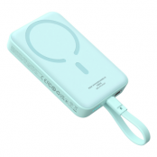 Baseus Magsafe Powerbank 10000mAh 30W Med Built-in USB-C Kabel - Blå
