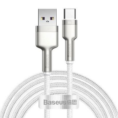 Baseus Metal USB-C Kabel 66W 2m - Vit