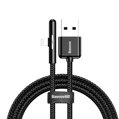 Baseus Mobile Game Elbow Kabel USB lightning 2.4A 1m Svart