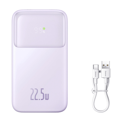 Baseus Powerbank 10000mAh 22.5W Med Kabel Comet - Lila
