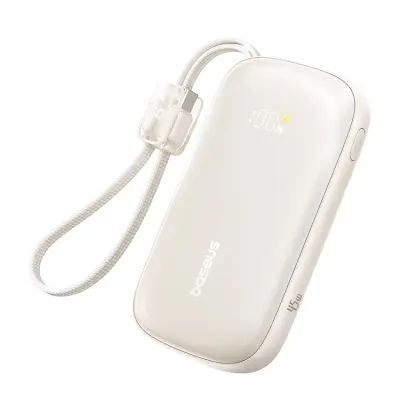 Baseus Powerbank 10000mAh 45W med USB-C till Lightning Kabel - Titanium