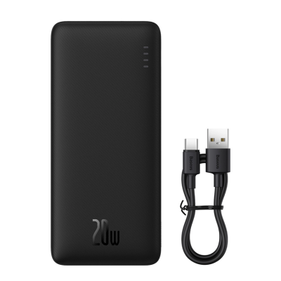 Baseus Powerbank 20000 mAh 20W Med USB-A Till USB-C Kabel - Svart