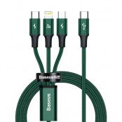 Baseus Rapid 3in1 Lightning USB Typ-C micro USB Kabel 1.5 m - Grön