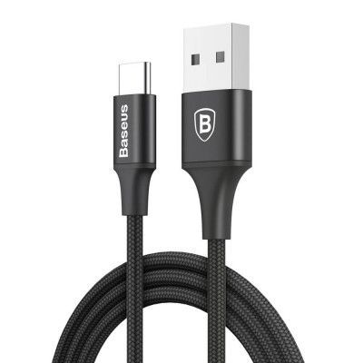 Baseus Rapid Kabel USB Type C LED ljus 2A 1m Svart
