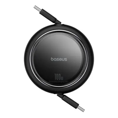 Baseus Retractable Free2Draw Mini USB-C - USB-C 100W 1m - Svart