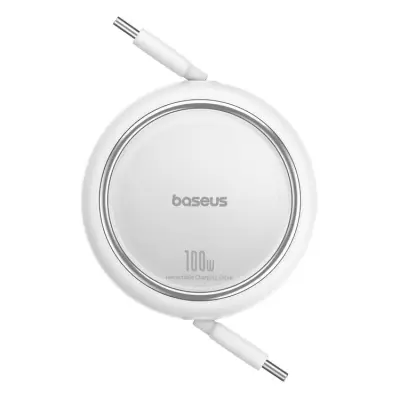 Baseus Retractable Free2Draw Mini USB-C - USB-C 100W 1m - Vit