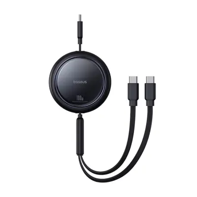 Baseus Retractable USB-C/2x USB-C 100W Kabel 1m Bright Mirror