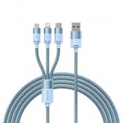 Baseus Star 3in1 Micro USB Typ-C Lightning Kabel 1.2m - Blå