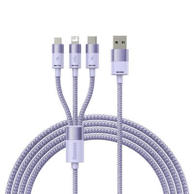 Baseus Star 3in1 Micro USB Typ-C Lightning Kabel 1.2m - Lila