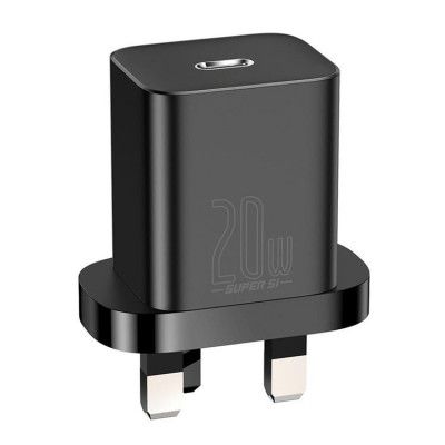 Baseus Super UK Si 1C Väggladdare USB Type-C 20W  - Svart