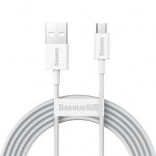 Baseus Superior Fast Charging Kabel - Micro USB - 2A 2m - Vit