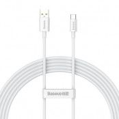 Baseus Superior USB-A till USB-C Kabel 100W 480Mbps 2m - Vit
