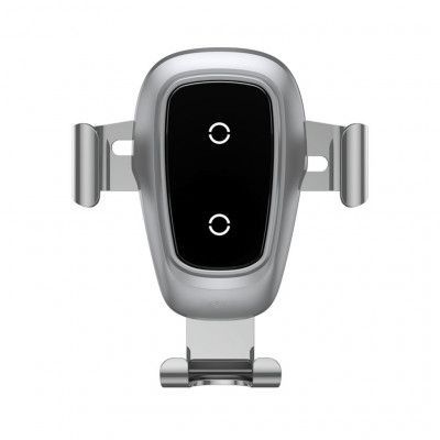 Baseus Trådlösa Laddare Gravity Bilhållare Till Smartphones Silver