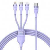 Baseus Typ-C Till Micro USB Typ-C Lightning Kabel 100 W 1.5 m - Lila