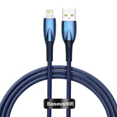 Baseus USB-A Till lightning kabel 1M Glimmer Series - Blå