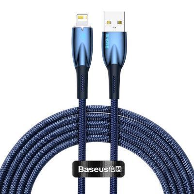 Baseus USB-A Till lightning kabel 2M Glimmer Series - Blå