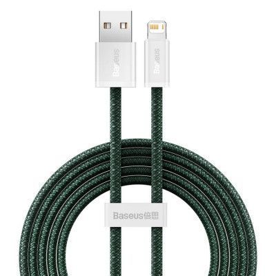 Baseus USB-A Till Lightning Kabel 2m - Grön