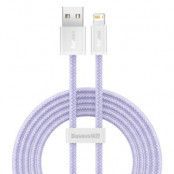 Baseus USB-A Till Lightning Kabel 2m - Lila