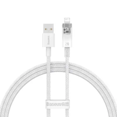 Baseus USB-A till Lightning kabel Explorer 1m - Vit