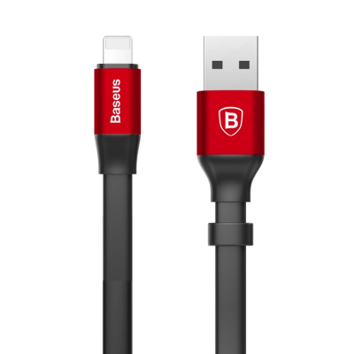 Baseus USB-A till Lightning kabel Nimble 2A 0.23m - Röd Svart