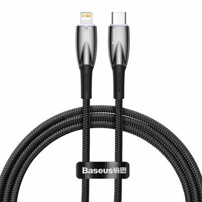 Baseus USB-C till Lightning kabel 1m Glimmer 20W - Svart