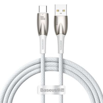 Baseus USB-C till USB-A kabel 1M Glimmer Series - Vit