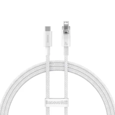 Baseus USB-C till lightning kabel 20W 1m Explorer - Vit