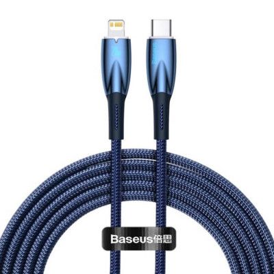 Baseus USB-C till lightning kabel 2m 20W Glimmer Series - Blå