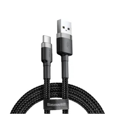 Baseus USB-C till USB-A kabel Cafule QC 3.0 3A 0.5m - Svart/Grå