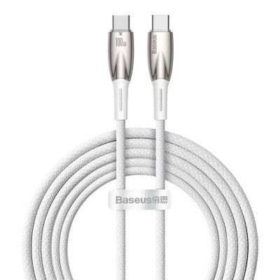 Baseus USB-C till USB-C kabel 100W 2m - Vit