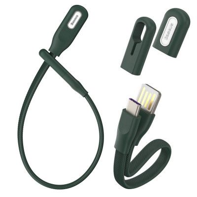 Baseus USB double sided - USB Type C Kabel Grön
