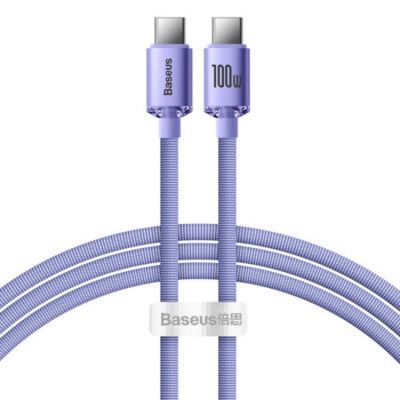 Baseus USB-C till USB-C 100W 1.2m - Lila